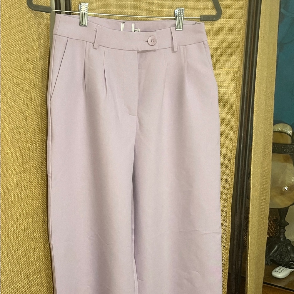 High-Rise Straight-Leg Women's Pants in Light Lavender